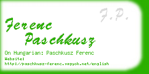 ferenc paschkusz business card